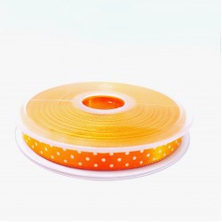 Pois Satin Ribbon - Orange 10 mm